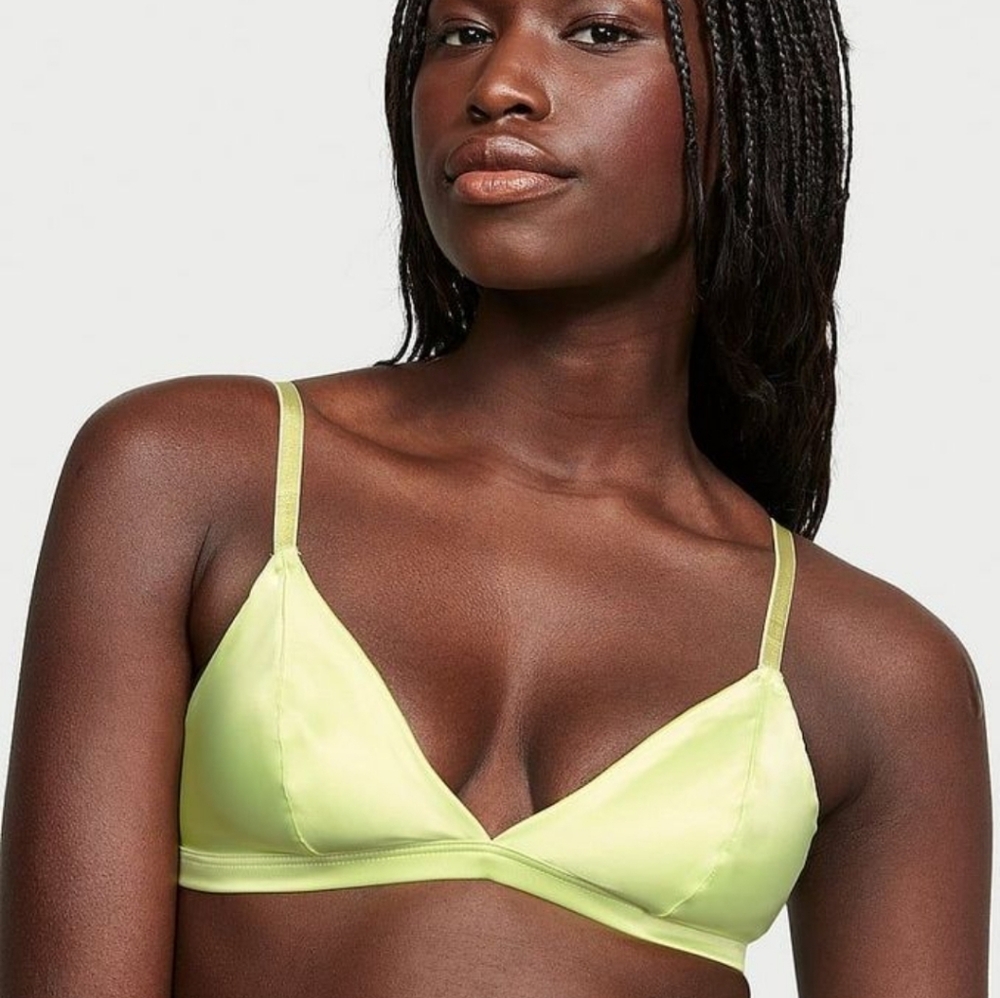 NWT Victoria's‎ Secret Lime Citron Yellow Unlined Demi Triangle Bralette BS4